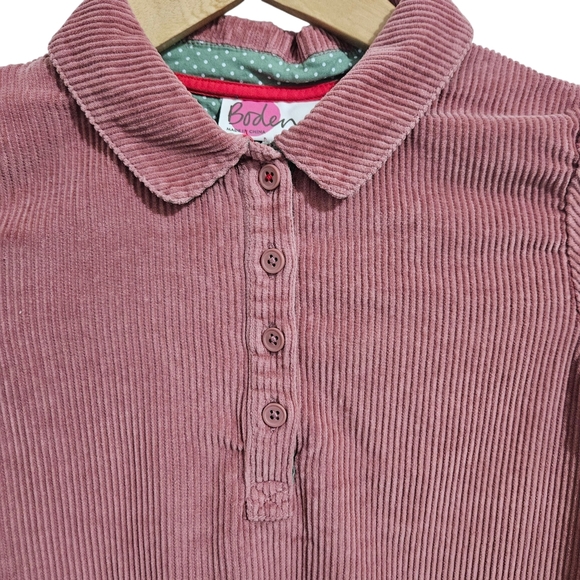 Mini Boden Girl Pink Corduroy Dress Front Pockets Size 7-8 Cotton Easter - Picture 4 of 11